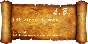 Lőrinczi Bianka névjegykártya
